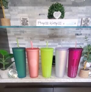 STARBUCKS Colorful Tumbler Set of 5, All NEW.
